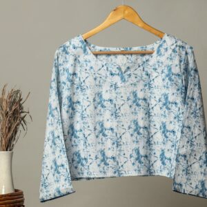 Handmade Block Print Cotton for Women ? Ethnic Floral Printed Top with Long Sleeves